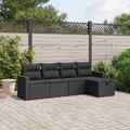 Gartenmöbel Sofa Garnitur Gartengarnitur Garten Sitzgruppe 5-tlg. Schwarz vidaXL