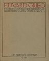 Edvard Grieg,Verzeichnis seiner Werke mit Einleitung: Mein erster Erfolg,