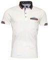 Poloshirt merceresiert Impulso weiss mit Polokragen in marine Gr. 48/S - 56/XXL