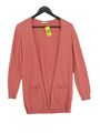 Esprit Damen Strickjacke S rosa Polyester mit Viskose V-Ausschnitt Cardigan