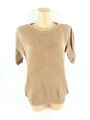 American Vintage Damen Pullover Gr. S Strick kurzarm Regular Rundhals Beige (W)