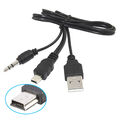 B92 mini USB auf 3,5mm Klinkenstecker + USB 2.0 A Stecker Audio- Ladekabel 0,5m