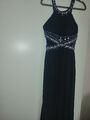 * Boohoo *Abendkleid lang, mit  Strass ,Neckhoulder, Gr. 10, ( Gr. 38,) Marine