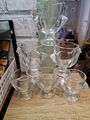 6er Set Vintage Luminarc französisch gepresstes Glas Henne/Huhn Form Eierbecher Halter