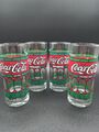 Coca Cola Tiffany Style Gläser 4 Stück 0,3 L Vintage Retro 80er Jahre Sammeln