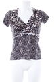 COMMA T-Shirt Damen Gr. DE 36 schwarz-creme-beige Animal-Look