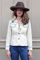 WesternHemd Bluse shirt bestickt Blumen 70er True VINTAGE 70s cowgirl cowboy NOS