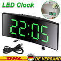 7" LED Wecker Digital Alarmwecker Funk Temperatur Schlummerfunktion USB Tischuhr