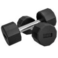 Kurzhantel-Set 10 kg, Hantelset aus Metall für Krafttraining und Fitness Schwarz