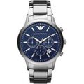 Emporio Armani AR2448 Renato Neu Herrenuhr Farbe Silber Blau 43mm 5 ATM Datum DE