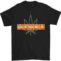 Herren-T-Shirt Cannabis Periodensystem Chemie Unkraut 100 % Baumwolle