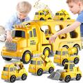 7 in 1 Kinder LKW Spielzeug Transporter Auto Truck Spielzeug Bagger Bulldozer