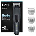 Braun Bodygroomer 3, Körperpflege- und Haarentfernung für Herren, mit SkinShield