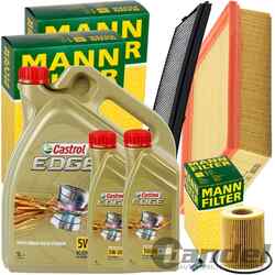 MANN INSPEKTIONSPAKET+2x1L+1x5L CASTROL 5W30 ÖL passend für BMW 3er E46 320-330i