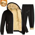 Herren Fleece Trainingsanzug 2-teilig Warmes Hoodie & Jogger-Set