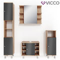 Badmöbel Set Bad Spiegel Unterschrank Badschrank Midi Fynn Eiche Anthrazit Vicco