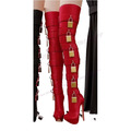 Overknee Stiefel rot mit Schlössern Gr. 39