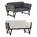 Polyrattan Gartensofa 2 Sitzer Loungesofa Gartenbank Gartenliege klappbar