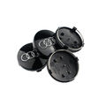 4pcs 60mm Schwarz Alufelgen Nabendeckel Felgendeckel für Au&di 4B0601170 DE Neu