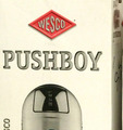 WESCO Abfallsammler Abfalleimer Mülleimer PUSHBOY Rot 50L, H 755mm, Metall