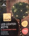 48 LED Lichterkette Batterie Timer warmweiß 8 Leuchtfunktionen 470cm innen außen