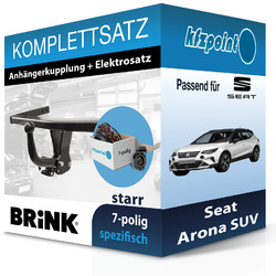 BRINK Anhängekupplung starr und JAEGER E-Satz 7polig für Seat Arona SUV 17- neuBis 25.09. im FlashSale 10% sparen*!