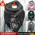 Damen Warm Schal Dreieckstuch Winter Dreieckschal Strick Wickelschal mit Knopf