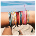 Boho Surfer Armband / Fußband aus wasserfestem Wachsfaden, handgewebtes Armband