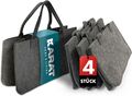 Filztasche Shopper 4er Set Kaminholztasche robuste und faltbare Einkaufstasche