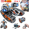 4 in 1 Technik Ferngesteuert Bauspielzeug mit LED Licht RC Roboter Tracked Racer