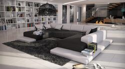 Luxus Sofa Wohnlandschaft Designercouch Polstersofa Couch SALLINI Schwarz Weiß