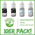 Nikotinshot Ultrabio UB 10x10ml Nikotin Shots 70/30 50/50 Basis für eLiquid