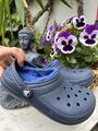 Coole Crocs Unisex Kinder Clogs Gr.31 gefüttert blau/navy LP.50€ neuwertig 👍