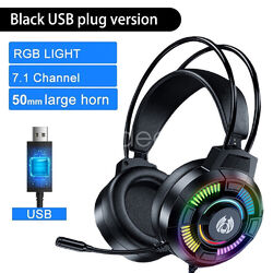 USB 3.5mm Gaming Headset Wired LED HiFi Stereo Gaming Headphones with Microphone