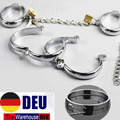 Handschellen Fußfesseln Halsband Bondage Fesselset Metall BDSM Fetisch Kette DE