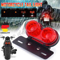 Motorrad Rücklicht LED Bremslicht Mit E-Geprüft Kennzeichenhalter Rot Lampe DE