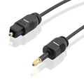 Kabel Adapter Mini Klinke Stecker 3,5mm digital auf Glasfaser Opto Stecker