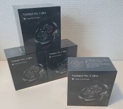 Ticwatch Pro 3 Ultra 4G LTE Smartwatch Uhr Schwarz Google Wear Qualcomm GPS NEU