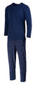 Schlafanzug Herren Lang Hose Langarm Shirt  Pyjama Set Baumwolle Nachtwäsche