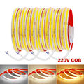 220V 230V COB LED Strip Streifen Wasserdicht Schlauch Lichtleiste Lichtband 50M