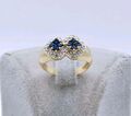 Ring Gold 750er mit Saphiren und Diamanten, 18 Karat Goldring 