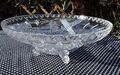 Schöne Kristallglas Schale, Obstschale, 3 Füße, geschliffen, Gebrauchsspuren
