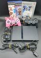 PlayStation 2 Slim Konsole PS2 Schwarz | inkl. 2 Controller + 3 Spiele 