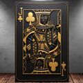 LEINWAND BILD ER XXL POPART ABSTRAKT KREUZ BUBE POKER SCHWARZ GOLD WAND POSTER