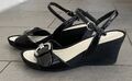 Geox 38, Damen Sandalen Plateau Keilabsatz, schwarz, gebraucht