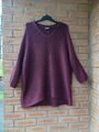 Noisy May Burgunder Grobstrick Pullover weicher Strick V-Ausschnitt Oversize Pullover Gr. Large