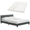 Polsterbett Einzelbett Bett Jugendbett Komplett Set Matratze Lattenrost Juskys®