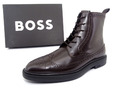 HUGO BOSS LARRY HALB Schnürstiefelette Herren Stiefel Schuhe Braun Leder Gr. 42