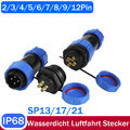 SP13/17/21 Wasserdicht Luftfahrt Stecker IP68 Rundsteckverbinder 2 bis 12 Pin