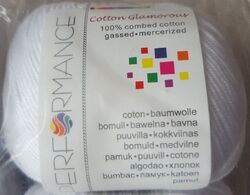 10 x 50 g  Performance Garn Cotton Glamorous 2 100% Baumwolle weiß